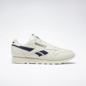 Reebok Classic Leather Turnschuhe Herren - Weiß/Navy - DE 257-CIX